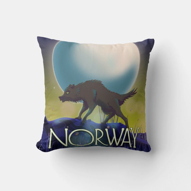 Noorse Wolf Poster Kussen (Voorkant)