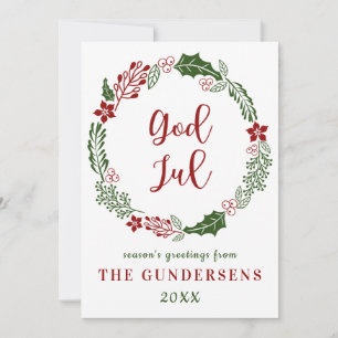 Noorse & Zweedse Prettig Kerstfeest, op maat Feestdagenkaart