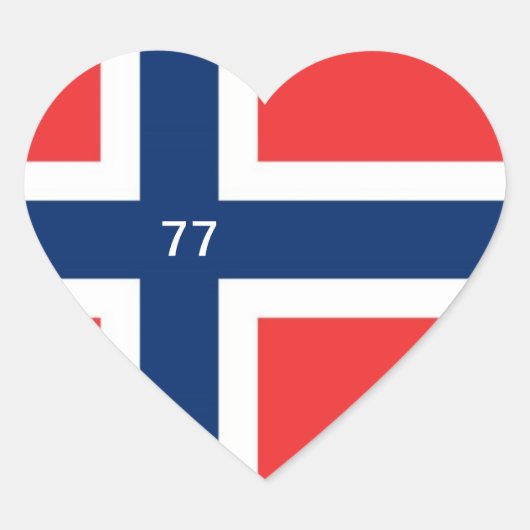 NOORWEGEN 77 HART STICKER (Voorkant)