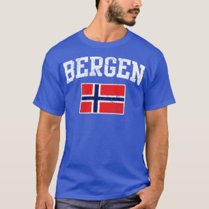 Noorwegen Bergen Noorse vlag Norge T-shirt