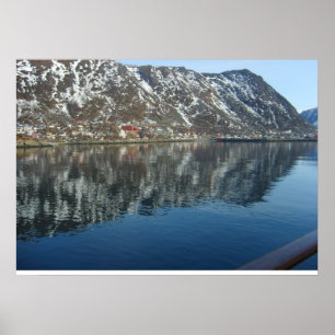 Noorwegen, dat een fjord ingaat poster