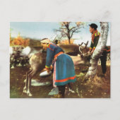 Noorwegen, dat een rendier meldt Briefkaart (Voorkant)