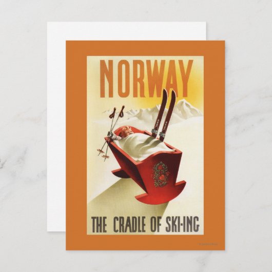 Noorwegen - De wieg van het Skiing Briefkaart (Voorkant / Achterkant)