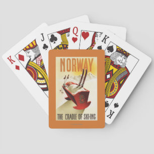 Noorwegen - De wieg van het Skiing Pokerkaarten