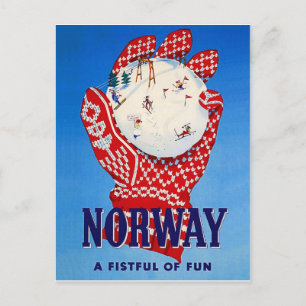 Noorwegen, een handvol plezier briefkaart