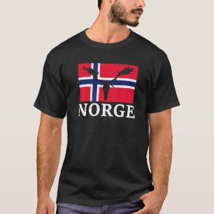 Noorwegen Elk Flag Expedition Oslo Holiday T-shirt