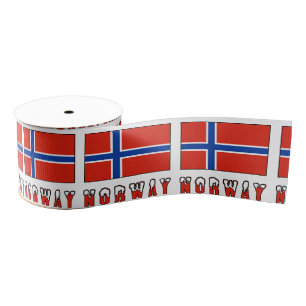 Noorwegen en de Noorse vlag Grosgrain Lint