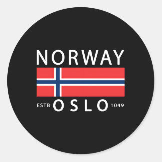 Noorwegen Geschiedenis Noors Oslo Noorwegen Ronde Sticker