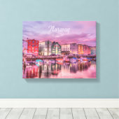 Noorwegen Harbour Canvas Afdruk (Insitu (Houten vloer))