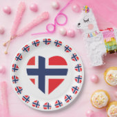 NOORWEGEN HARTVORM VLAG PAPIEREN BORDJE (Feest)