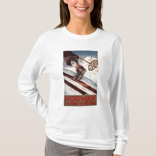 Noorwegen - Het startpunt van de Skiing T-shirt (Voorkant)