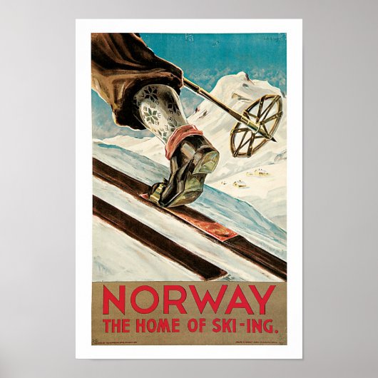 Noorwegen ~ Het startpunt van Skiing Poster (Voorkant)
