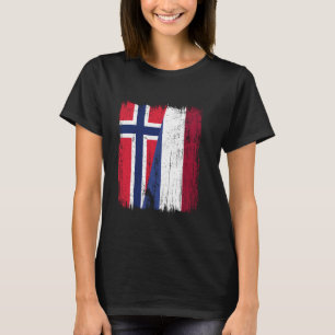 Noorwegen Holland Halve Vlag Noors Nederlands Erfg T-shirt
