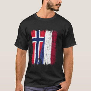 Noorwegen Holland Halve Vlag Noorse Nederlandse Er T-shirt