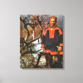  Noorwegen, Lapland, Sami en rendieren Canvas Afdruk (Voorkant)