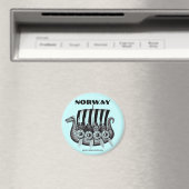 Noorwegen magneet met vikings in drekar pen inkt k (Insitu (Vaatwasser))