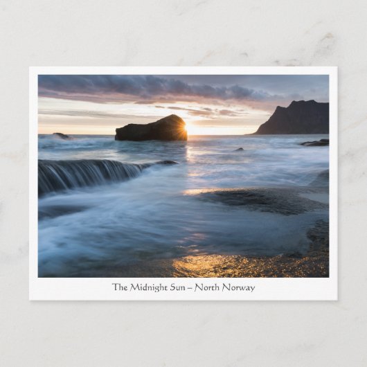 Noorwegen Midnight Sun Briefkaart (Voorkant)