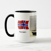 Noorwegen, model van het schip "Fram" van Nansen Mok (Links)