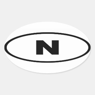 Noorwegen N Europees Ovale Sticker