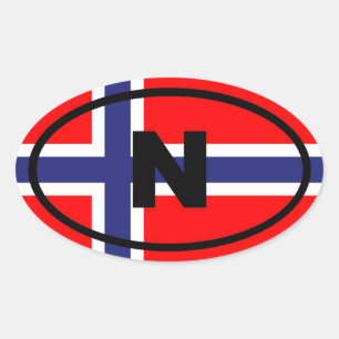 Noorwegen N Europees Ovale Sticker
