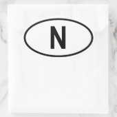 Noorwegen "N" Ovale Sticker (Tas)