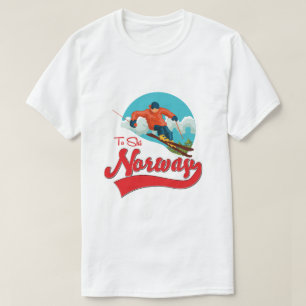 Noorwegen naar Ski logo. T-shirt