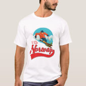 Noorwegen naar Ski logo. T-shirt (Voorkant)