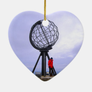 Noorwegen, Noordkaap, symbool wereldbol Keramisch Ornament