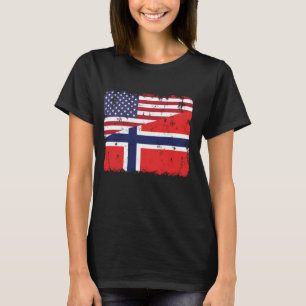 Noorwegen Noors Amerikaans Vlag Pride Heritage T-shirt