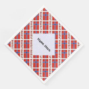 Noorwegen Noorse Vlag Gemuxt Gepersonaliseerde Naa Servet