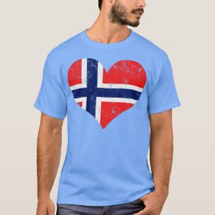 Noorwegen Noorse vlag hart Norge liefde bedroefd T-shirt