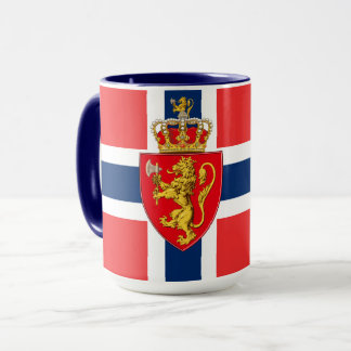 Noorwegen, Noorse vlag, met wapen Mok