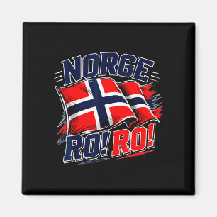 Noorwegen norge vlag vintage Noorse voetbalfan Magneet