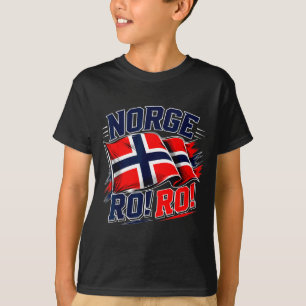 Noorwegen norge vlag vintage Noorse voetbalfan T-shirt