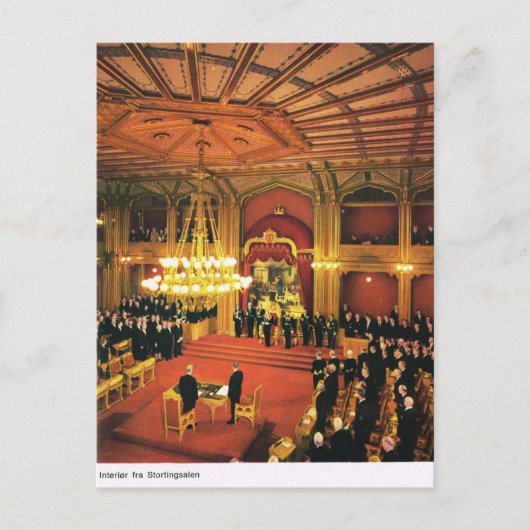  Noorwegen, Oslo, Parlement Briefkaart (Voorkant)