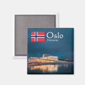 Noorwegen Oslo Souvenir Magneet (Voorkant / Achterkant)