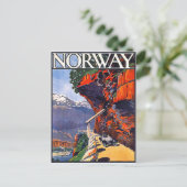 Noorwegen, oude tijdopnemer op de bergweg briefkaart (Staand voorkant)