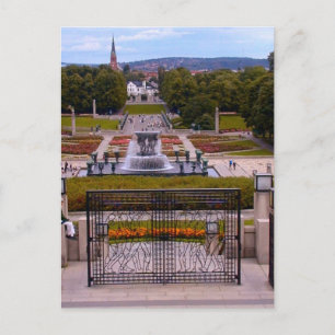 Noorwegen,Park in het centrum van Oslo Briefkaart