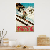 Noorwegen Poster over land heen skigebied (Keuken)