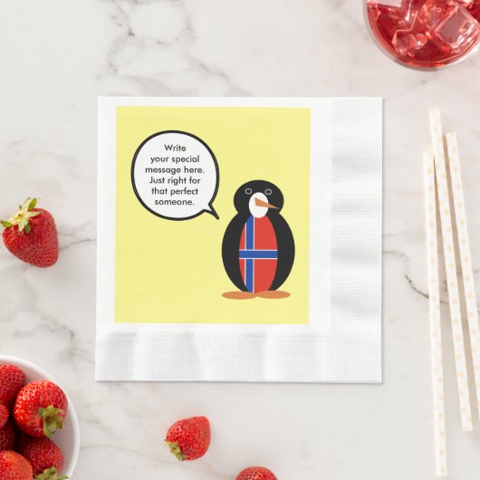 Noorwegen Praten Ms Penguin Gepersonaliseerd Servetten (Insitu)