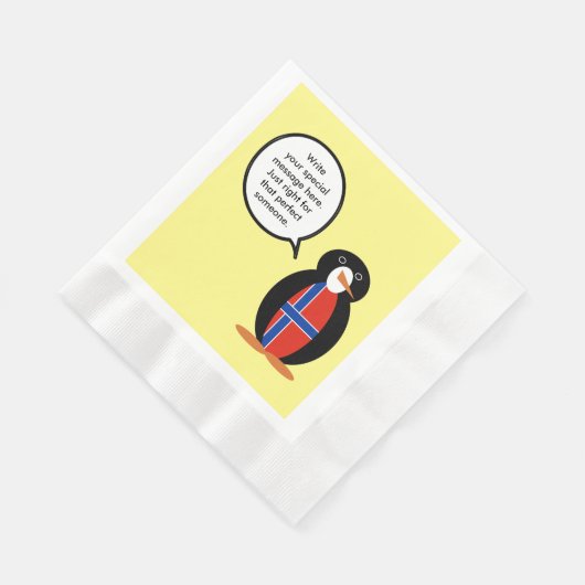 Noorwegen Praten Ms Penguin Gepersonaliseerd Servetten (Hoek)