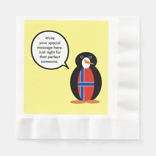 Noorwegen Praten Ms Penguin Gepersonaliseerd Servetten (Voorkant)