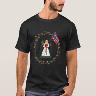 Noorwegen Pride Norway Bunad Girl Flag Gift Pride T-shirt