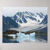 Noorwegen, Receding Glacier en iceberg Poster (Voorkant)