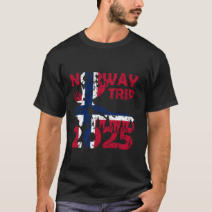Noorwegen Reis 2025 Vlag Noorwegen T-shirt