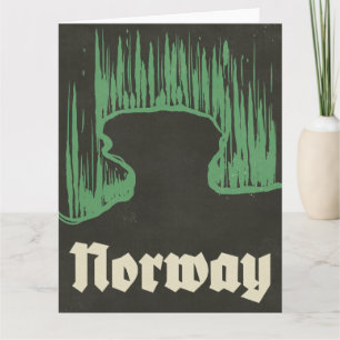 Noorwegen reis ski poster kaart