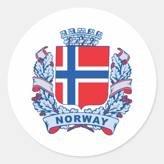 Noorwegen Ronde Sticker (Voorkant)