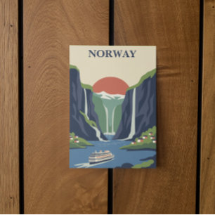 Noorwegen Scandinavië Europa Fjord Minimalistisch Kaart