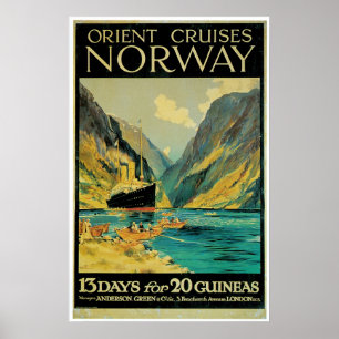 Noorwegen -  scheepsreclame poster