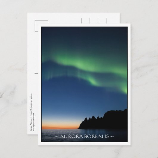 Noorwegen Senja Northern Lights Briefkaart (Voorkant / Achterkant)